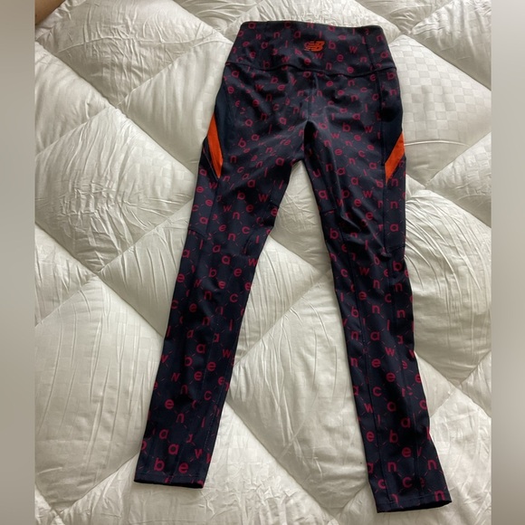 New Balance Blue and Red Performance Leggings - Picture 1 of 6